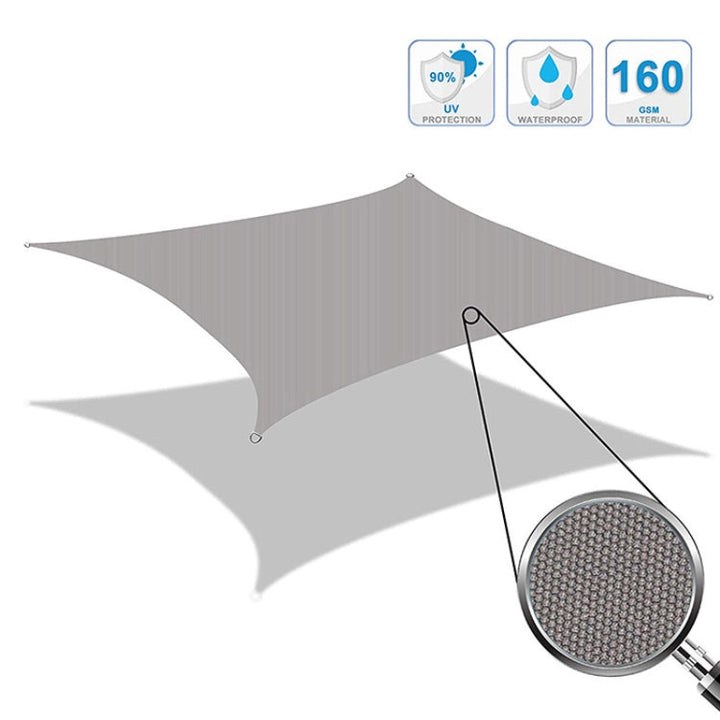 Lisslune | Outdoor Garden Sun Sail Waterproof Anti-UV Awning, Size: 2.5m x 2.5m (Grey)