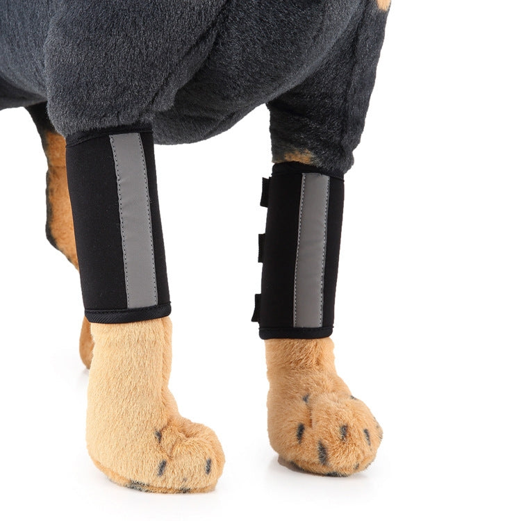 Pet Knee Protector Dog Surgery Injury Protection Cover, Size: S (Black Reflection)