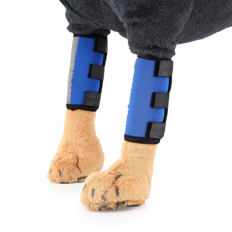 Pet knee protection dog surgery injury protective cover, size: S(Blue reflection)
