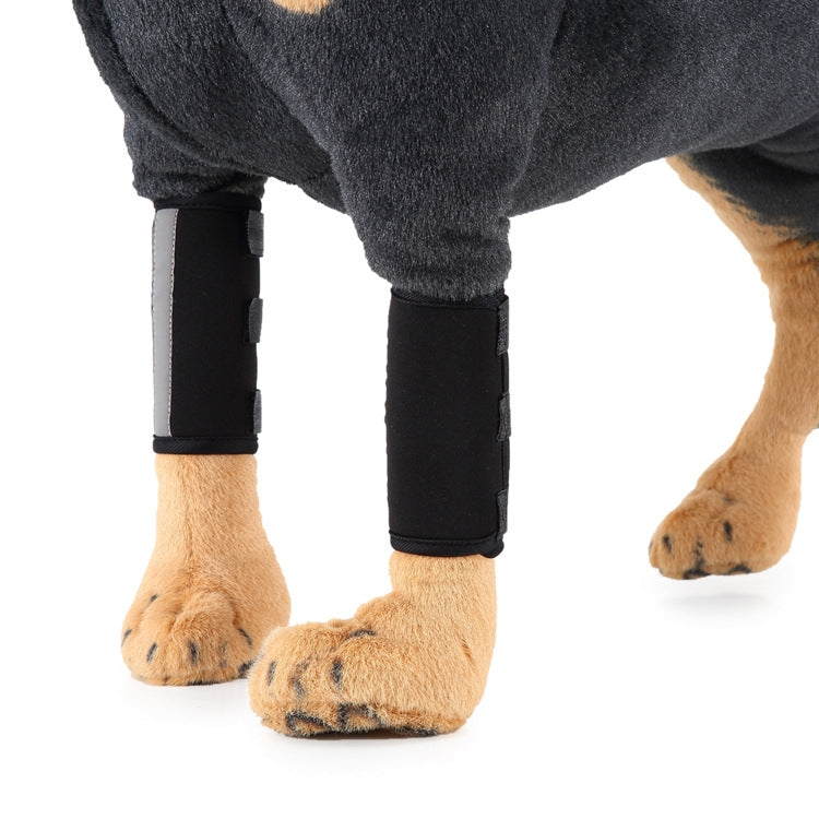 Pet Knee Protector Dog Surgery Injury Protection Cover, Size: M (Black Reflection)