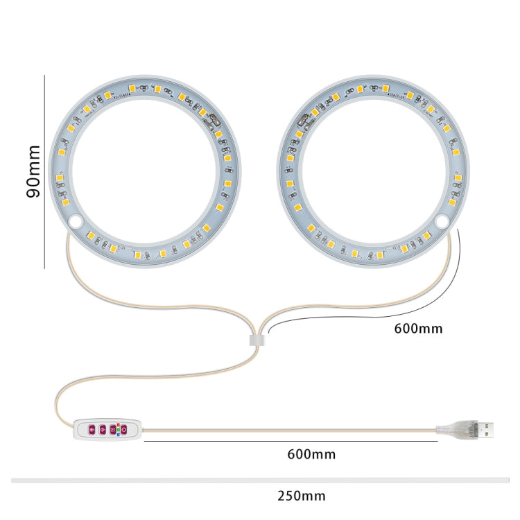 Lisslune | LED Plant Growth Lamp Full Spectrum Intelligent Timer Indoor Fill Light Ring Plant Lamp, Power: One Head (Sunshine)