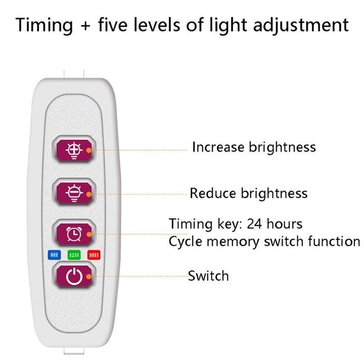 Lisslune | LED Plant Growth Lamp Full Spectrum Intelligent Timer Indoor Fill Light Ring Plant Lamp, Power: One Head (Sunshine)