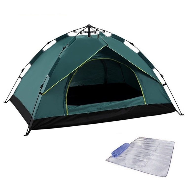 Lisslune | TC-014 Outdoor Beach Travel Camping Automatic Spring Multi-Person Tent For 3-4 Persons (Green+Mat)