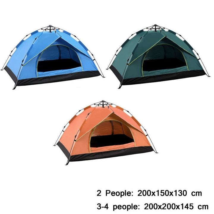 Lisslune | TC-014 Outdoor Beach Travel Camping Automatic Spring Multi-Person Tent For 3-4 Persons (Green+Mat)