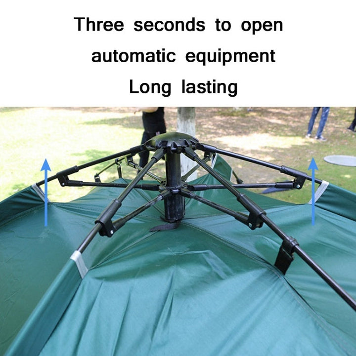Lisslune | TC-014 Outdoor Beach Travel Camping Automatic Spring Multi-Person Tent For 3-4 Persons (Green+Mat)