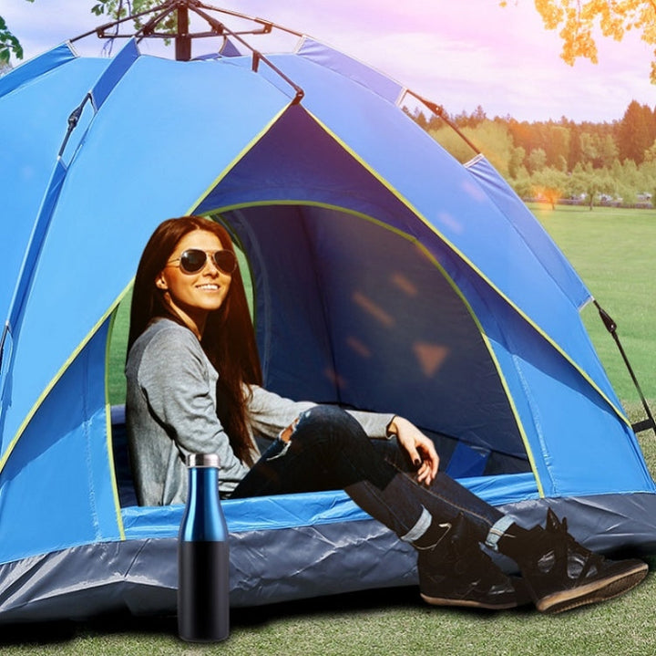 Lisslune | TC-014 Outdoor Beach Travel Camping Automatic Spring Multi-Person Tent For 3-4 Persons (Green+Mat)
