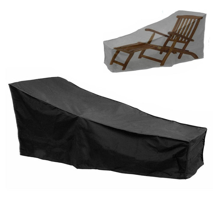 Lisslune | Outdoor Beach Chair Dustproof and Waterproof Cover Rocking Chair Furniture Protective Cover, Size: 210x75x80cm (Black+Silver)