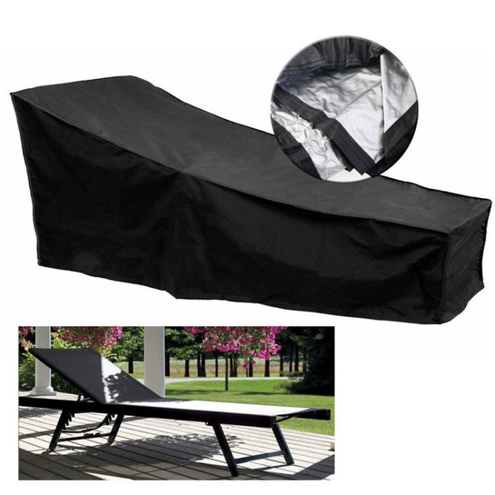 Lisslune | Outdoor Beach Chair Dustproof and Waterproof Cover Rocking Chair Furniture Protective Cover, Size: 210x75x80cm (Black+Silver)