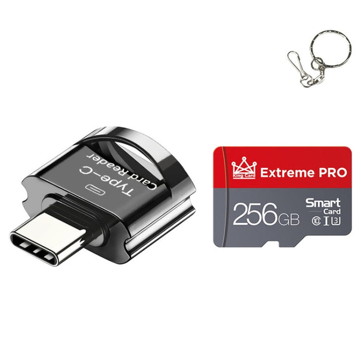 Lisslune | C10 TYPE-C interface mobile phone memory card, capacity: 256GB (Black)