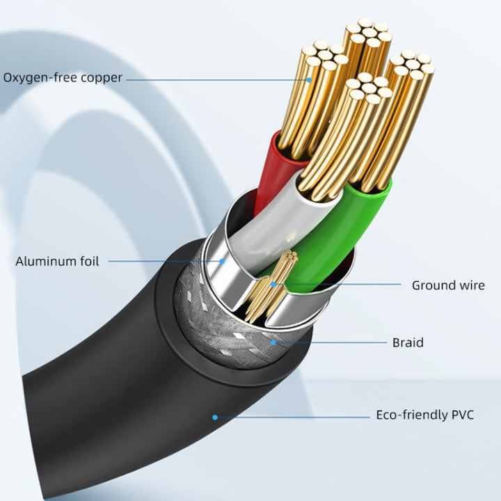 Lisslune | 3 PCS Jasoz USB print data cable oxygen-free copper core, cable length: 8m