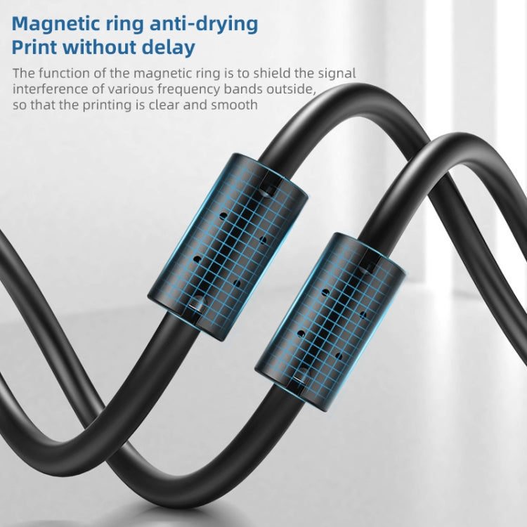 Lisslune | 3 PCS Jasoz USB print data cable oxygen-free copper core, cable length: 8m