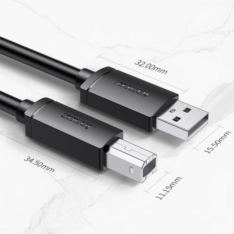 Lisslune | 3 PCS Jasoz USB printer data cable oxygen-free copper core, cable length: 10m