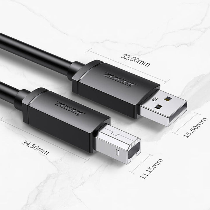 Lisslune | 3 PCS Jasoz USB printer data cable oxygen-free copper core, cable length: 10m