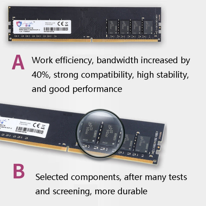 Lisslune | JingHai DDR4 4G Low Voltage Version 1.2V Desktop RAM (2400MHz)
