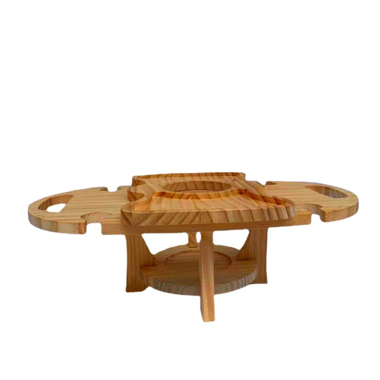 Lisslune | Outdoor Picnic Table Wood Folding Wine Cooler (Wood Color)
