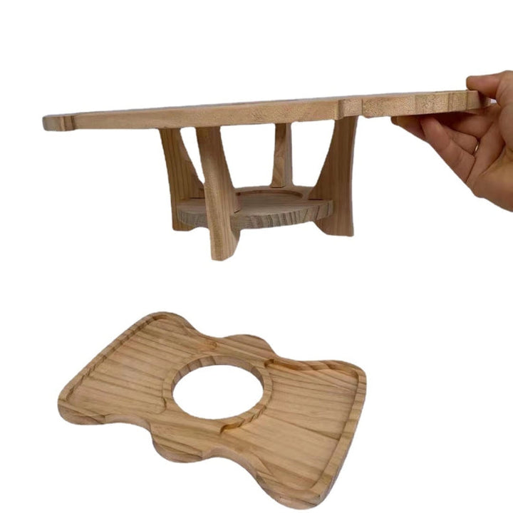 Lisslune | Outdoor Picnic Table Wood Folding Wine Cooler (Wood Color)