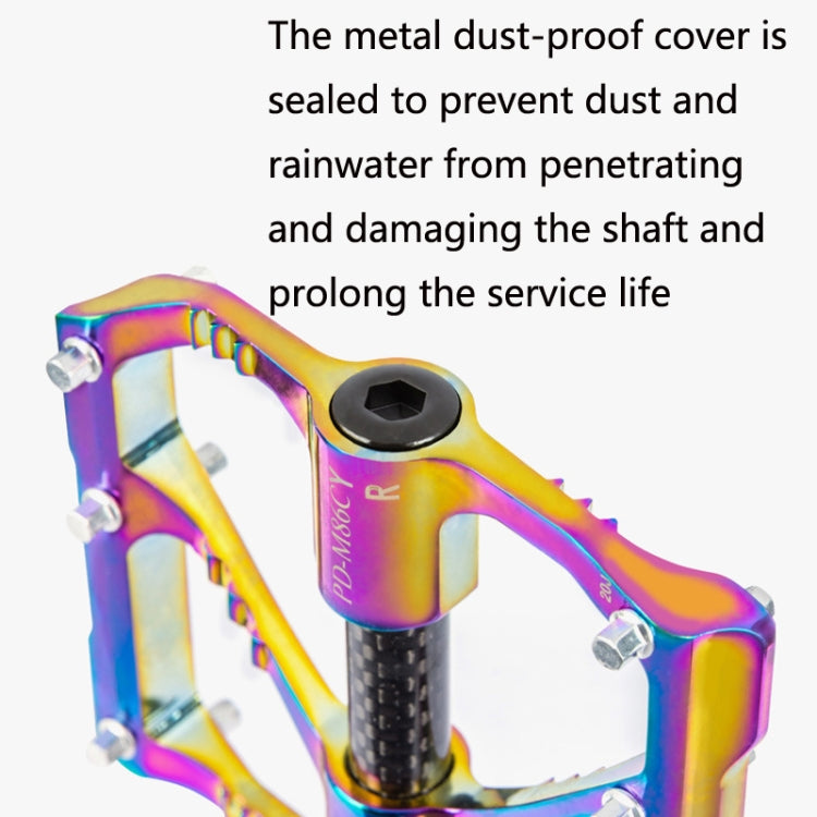 Lisslune | 1 Pair PROMEND Three Peilin Bearings Aluminum Alloy CNC Bicycle Colorful Pedals PD-M86CY