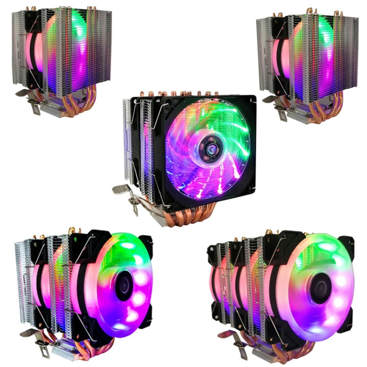 Lisslune | COOL STORM CT-4U-9cm Heat Pipe Dual-Tower CPU Cooler Copper Pipe 9 cm Fan for Intel/AMD Platform Specification: Aurora Three-Fan 3 Line