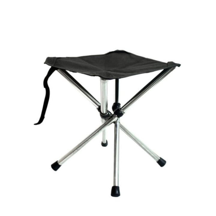 Lisslune | Outdoor Retractable Portable Stainless Steel Stool Camping Beach Fishing Folding Chair, Spec: L