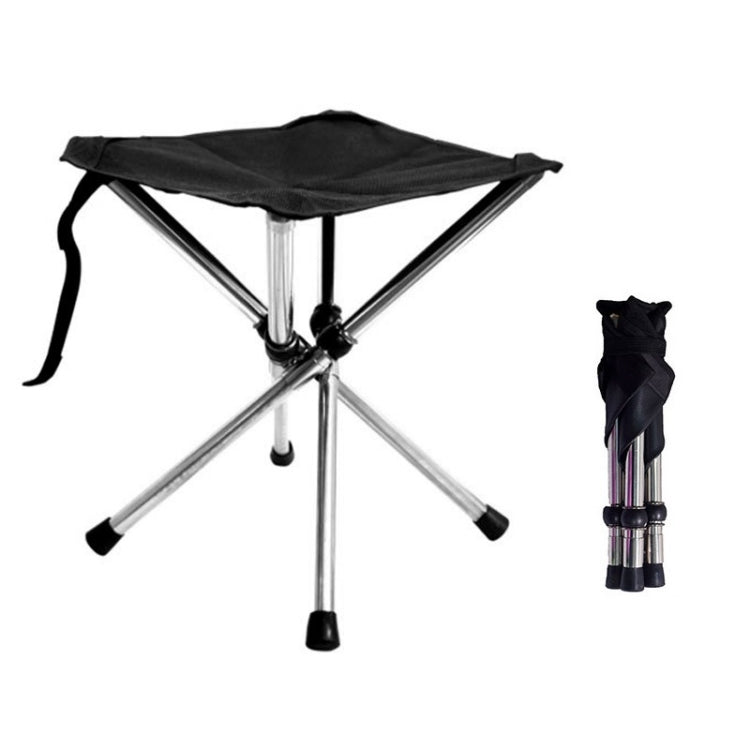 Lisslune | Outdoor Retractable Portable Stainless Steel Stool Camping Beach Fishing Folding Chair, Spec: L