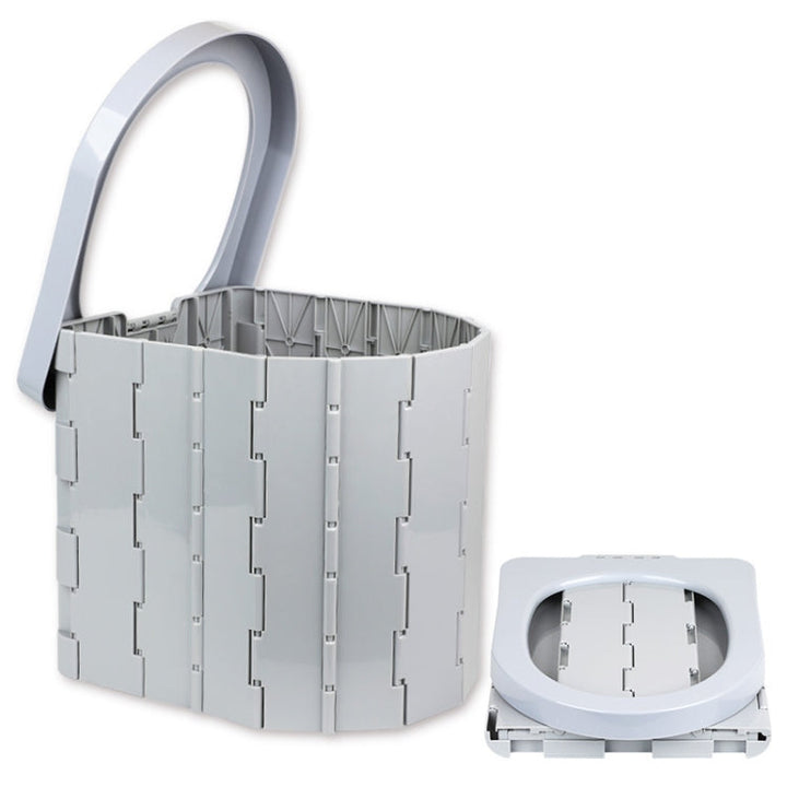 Lisslune | Auto-Toilet Integrated Portable Folding Toilet Self-Driving Tour Outdoor Camping Toilet (Light Grey)