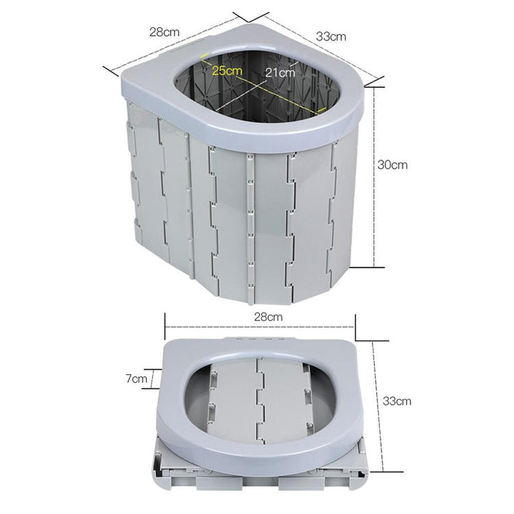 Lisslune | Auto-Toilet Integrated Portable Folding Toilet Self-Driving Tour Outdoor Camping Toilet (Light Grey)