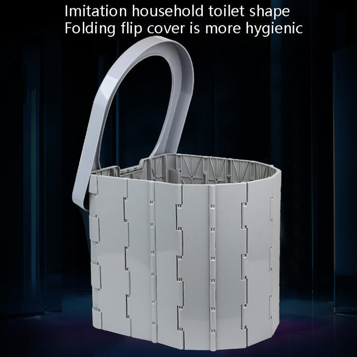 Lisslune | Auto-Toilet Integrated Portable Folding Toilet Self-Driving Tour Outdoor Camping Toilet (Light Grey)