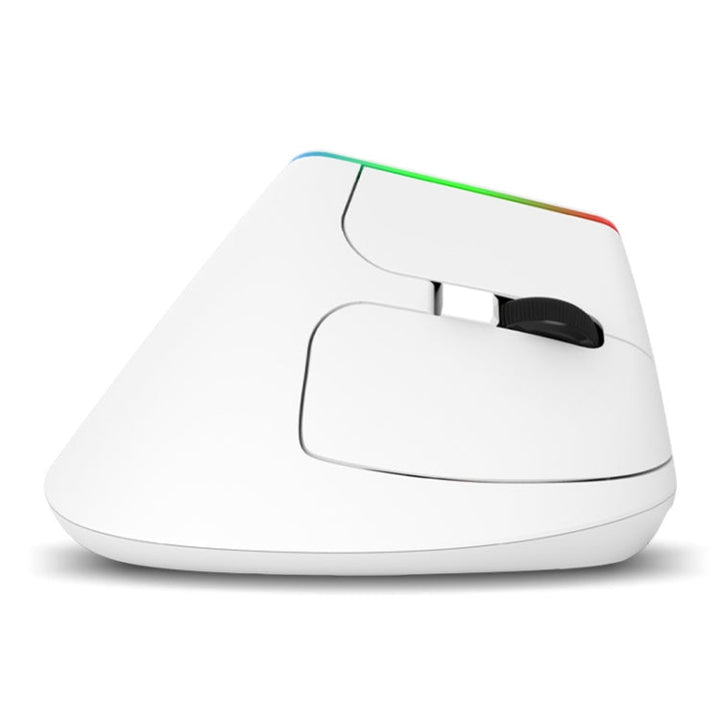 Lisslune | DELUX M618C 6 buttons 1600 DPI RGB vertical wireless Bluetooth dual-mode mouse (white)