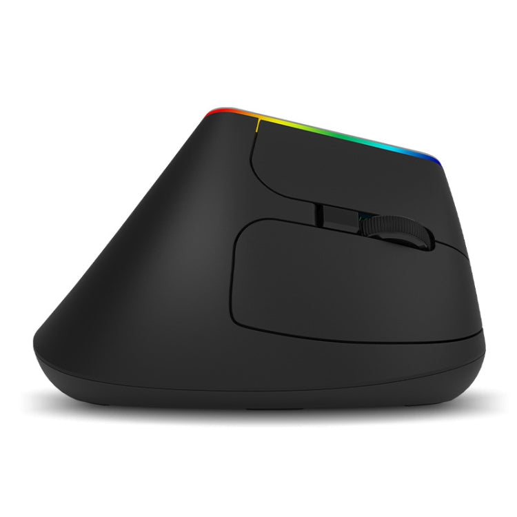 Lisslune | DELUX M618C 6 Buttons 1600 DPI RGB Vertical Wireless Bluetooth Dual-Mode Mouse (Black)