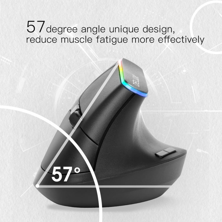 Lisslune | DELUX M618C 6 buttons 1600 DPI RGB vertical wireless Bluetooth dual-mode mouse (white)