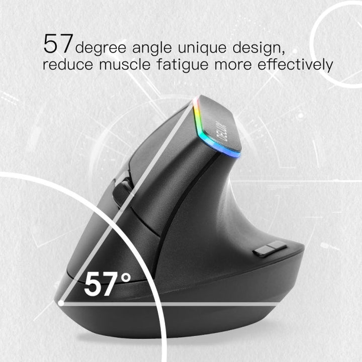 Lisslune | DELUX M618C 6 buttons 1600 DPI RGB vertical wireless Bluetooth dual-mode mouse (white)