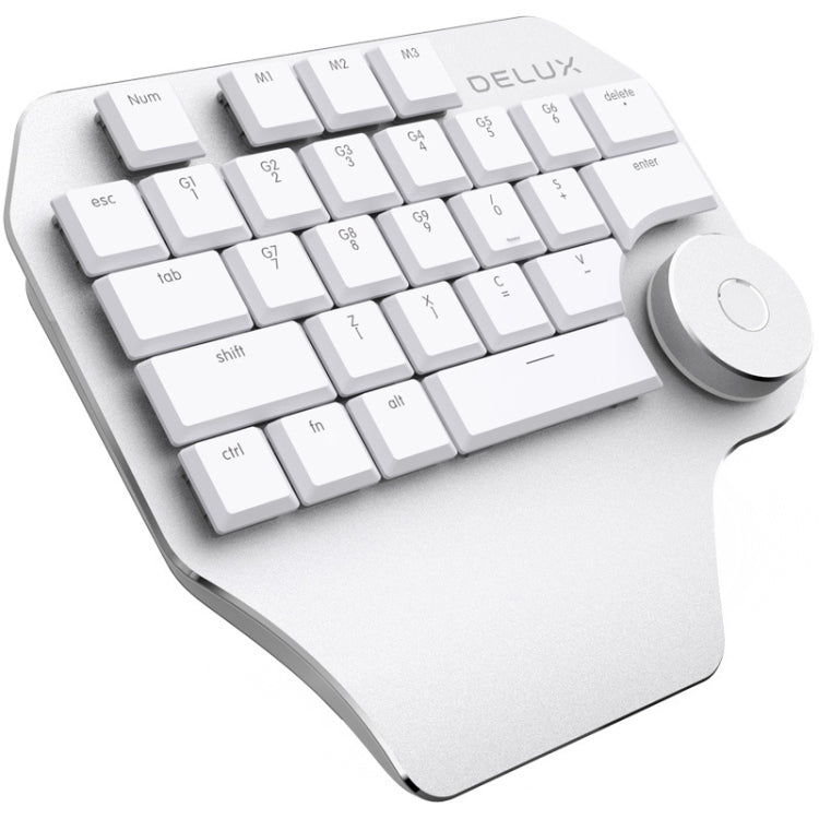 Lisslune | DELUX T11 29 Key One-Handed Keyboard Shortcut Key Speech Tool Flat Keyboard, Color: Silver