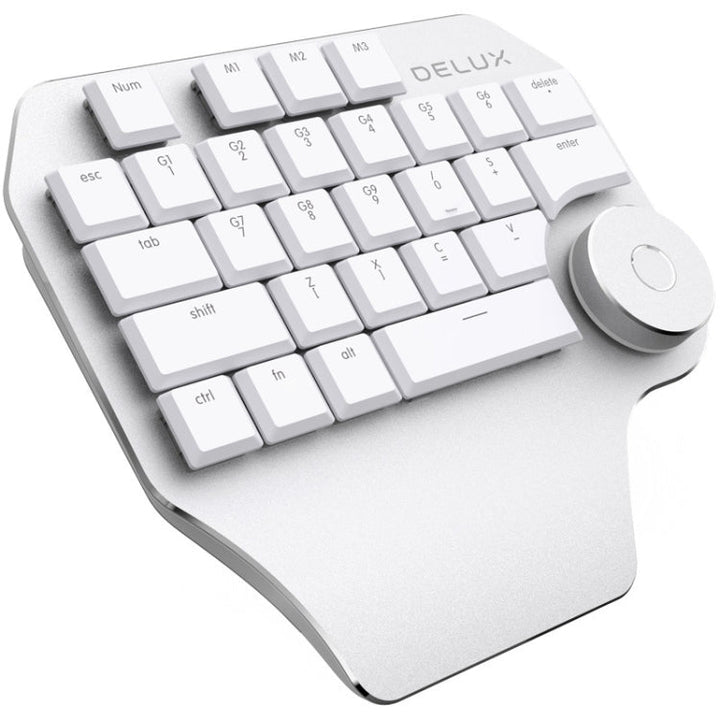 Lisslune | DELUX T11 29 Key One-Handed Keyboard Shortcut Key Speech Tool Flat Keyboard, Color: Silver
