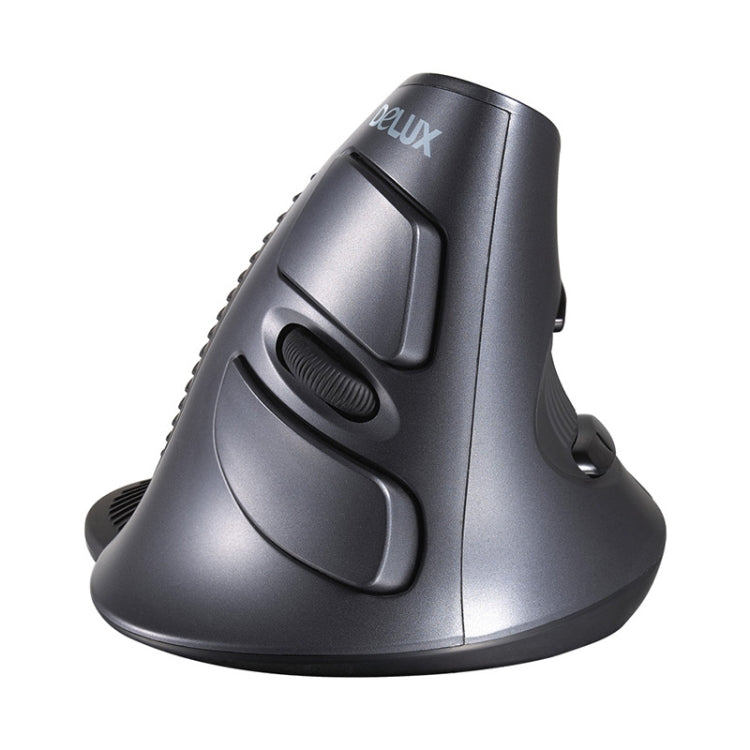 Lisslune | DELUX M618 6-Button Vertical Scroll Ergonomic Wireless Mouse (Black)