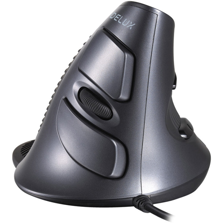 Lisslune | DELUX M618 6-Button Vertical Handheld Mouse Ergonomic Wired Mouse, Cable Length: 1.5m (Black)
