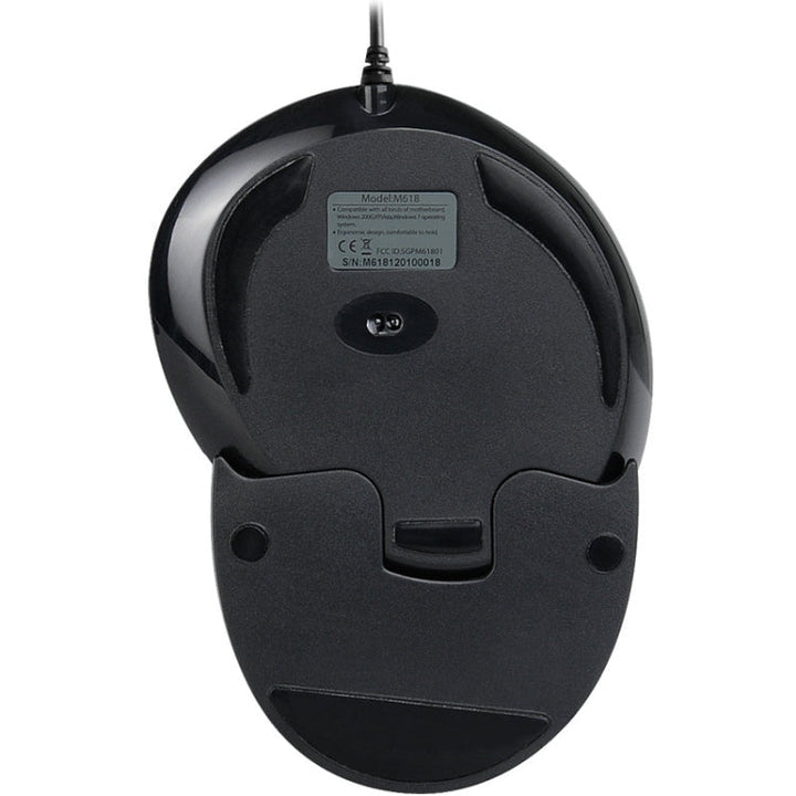 Lisslune | DELUX M618 6-Button Vertical Handheld Mouse Ergonomic Wired Mouse, Cable Length: 1.5m (Black)