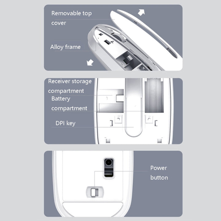 Lisslune | DELUX M326 4 Buttons Wireless Silent Mouse Portable Laptop Mouse