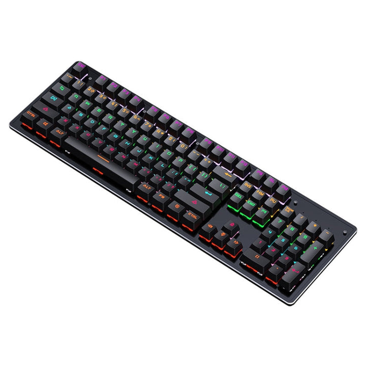 Lisslune | LEAVEN K880 104 Keys Gaming Green Switch Office Computer Wired Mechanical Keyboard, Cable Length: 1.6m (Black)