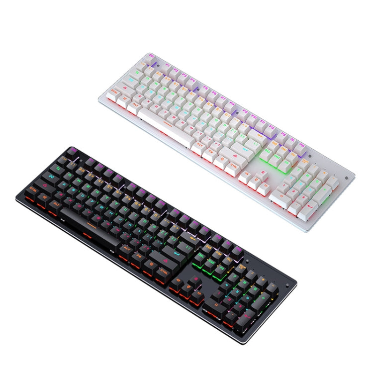 Lisslune | LEAVEN K880 104 Keys Gaming Green Switch Office Computer Wired Mechanical Keyboard, Cable Length: 1.6m (Black)