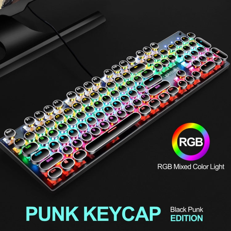 Lisslune | 104 Keys Green Shaft RGB Illuminated Keyboard Computer Game USB Wired Metal Mechanical Keyboard, Cable Length: 1.5m, Style: Regular Version (White)