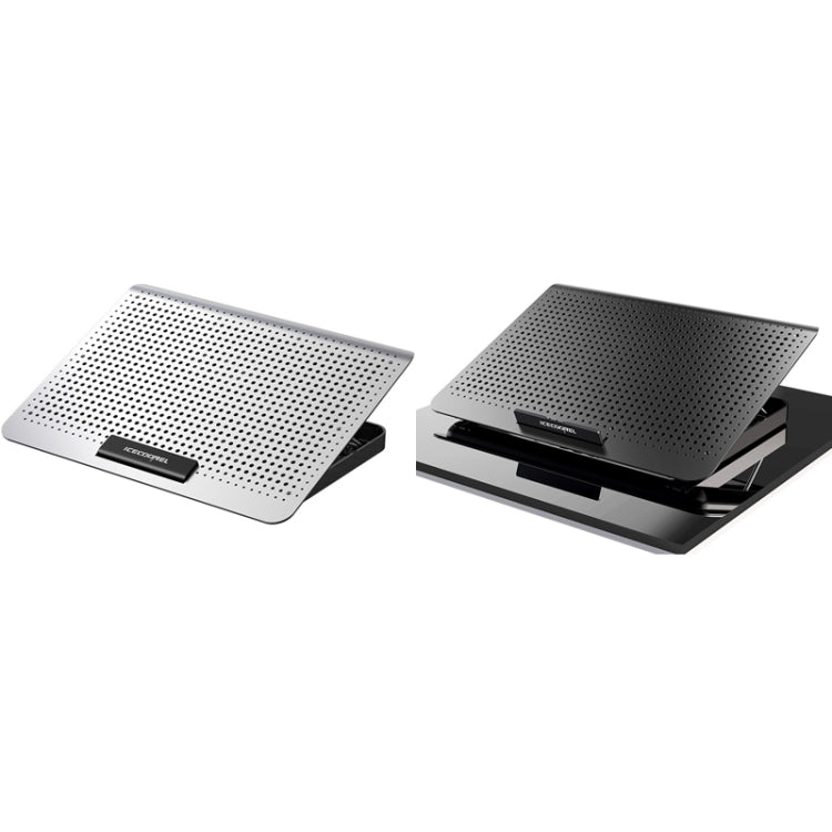 Lisslune | ICE COOREL Laptop aluminum alloy radiator fan silent notebook cooling stand, color: six-fan tungsten gold black