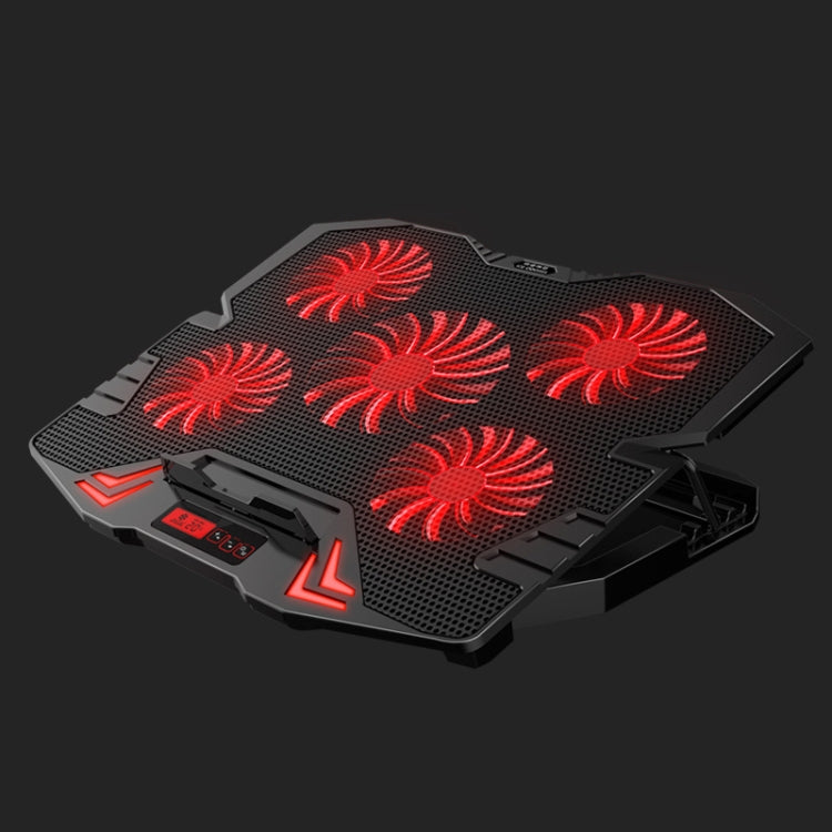Lisslune | ICE COOREL K5 Laptop Cooler Computer Cooling Stand, Color: Touch Version (Black Red)