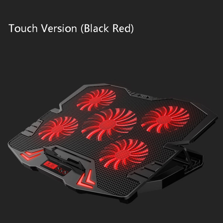 Lisslune | ICE COOREL K5 Laptop Cooler Computer Cooling Stand, Color: Touch Version (Black Red)