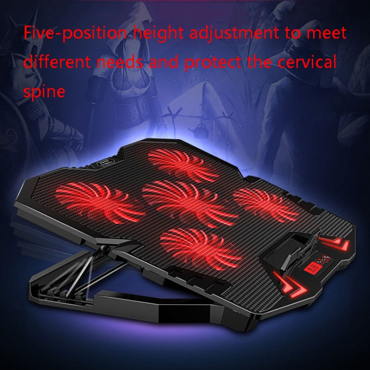 Lisslune | ICE COOREL K5 Laptop Cooler Computer Cooling Stand, Color: Touch Version (Black Red)