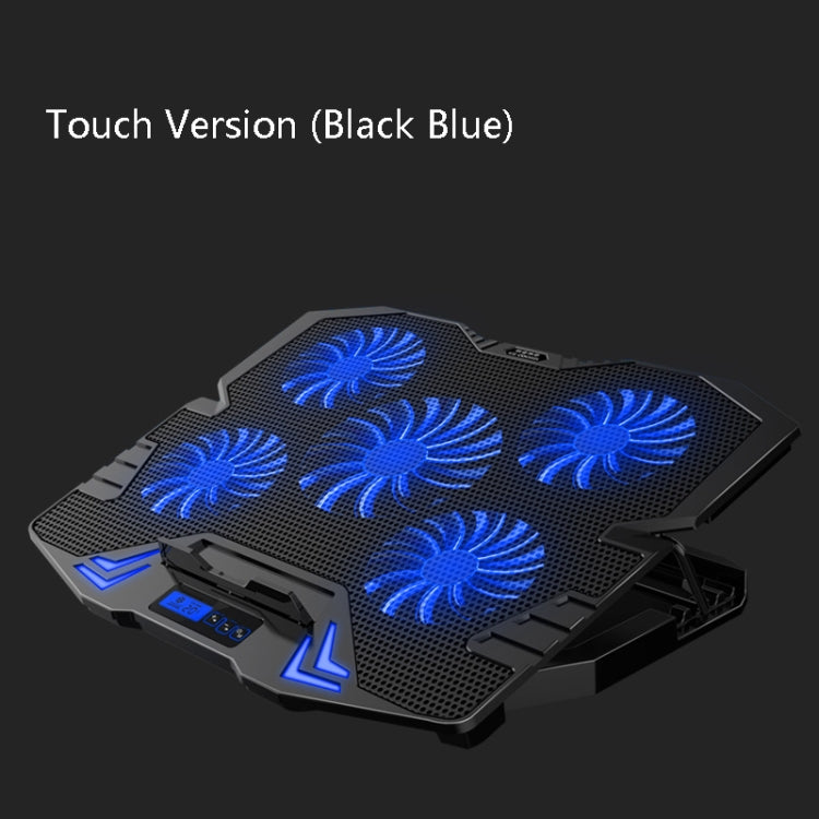 Lisslune | ICE COOREL K5 Laptop Cooler Computer Cooling Stand, Color: Touch Version (Black Blue)