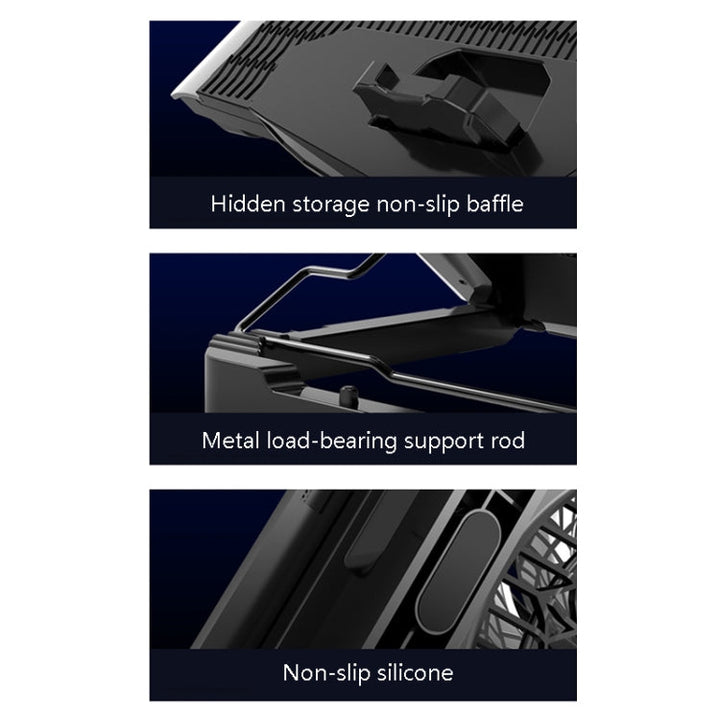 Lisslune | ICE COOREL USB Laptop Radiator Computer Silent Cooling Stand, Color: N9 Standard Version (Silver)