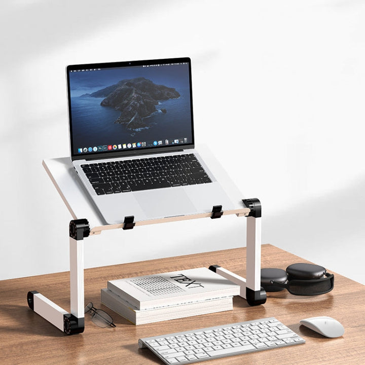Lisslune | Oatsbasf Foldable Computer Desk Laptop Stand Folding Height Adjustment Storage Portable Frame, Style: L02 White