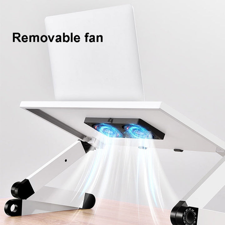 Lisslune | Oatsbasf Foldable Computer Desk Laptop Stand Folding Height Adjustment Storage Portable Frame, Style: L02 White