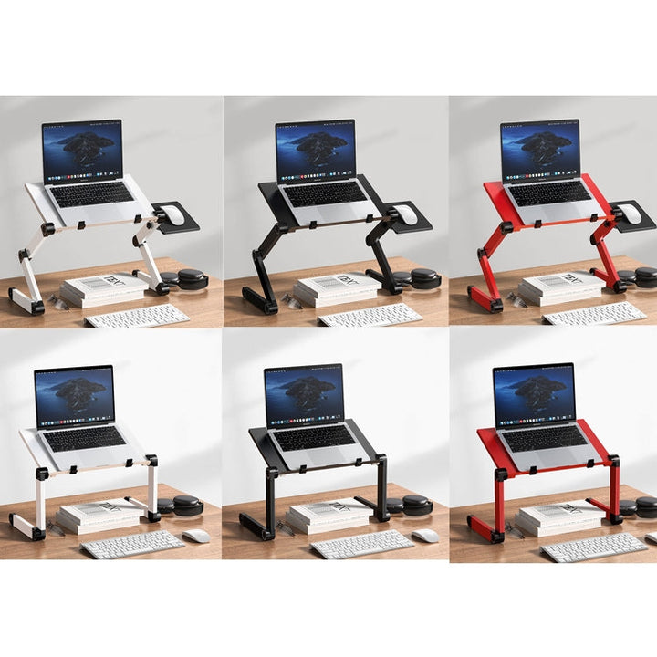 Lisslune | Oatsbasf Foldable Computer Desk Laptop Stand Folding Height Adjustment Storage Portable Frame, Style: L02 White