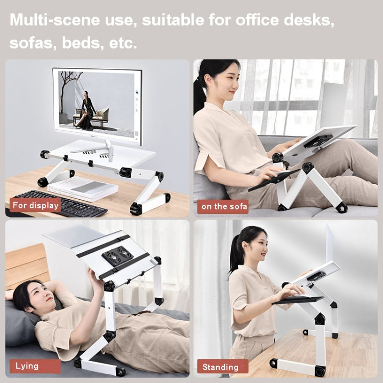 Lisslune | Oatsbasf Foldable Computer Desk Laptop Stand Folding Height Adjustment Storage Portable Frame, Style: L02 White